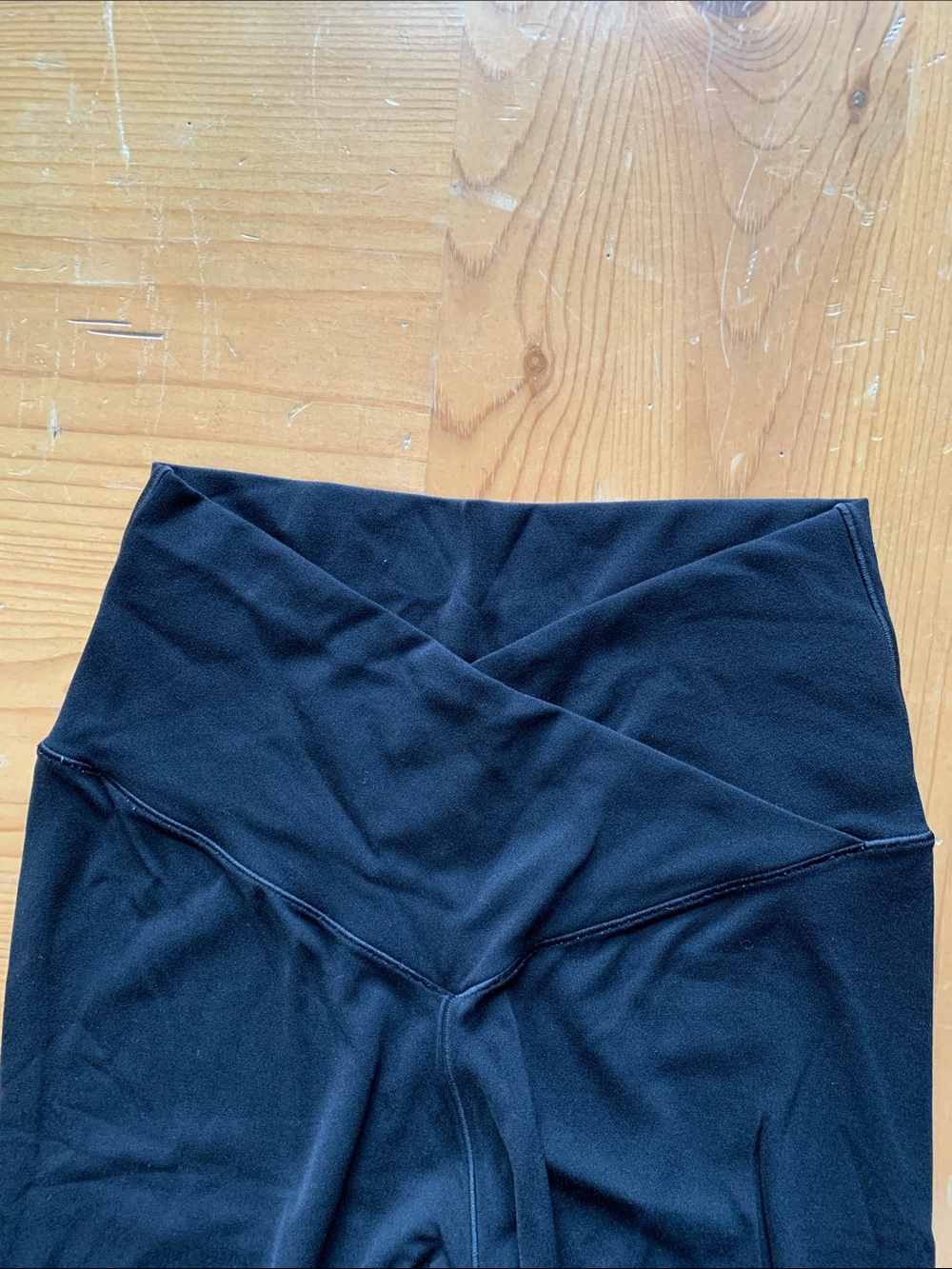 aerie High-Rise OFFLINE Black Womens' Leggings with Crossover Waistband